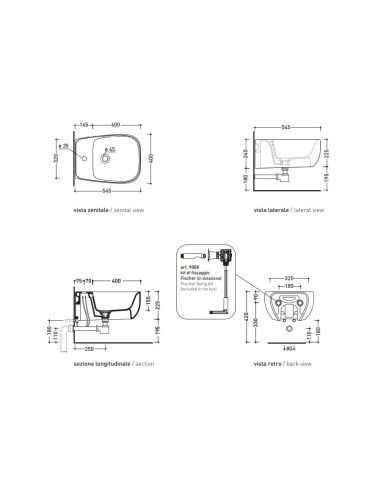 Sanitari sospesi Flaminia Fluo carbone vaso, bidet e coprivaso FU118G