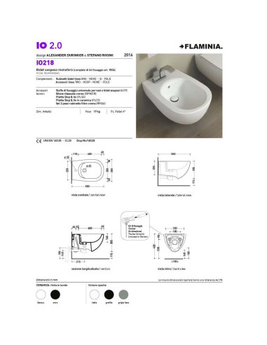 Sanitari sospesi latte Flaminia IO 2.0 | Al miglior prezzo