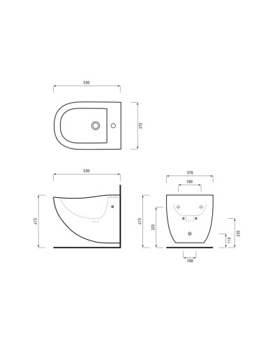 Fluid Cielo Sanitari sospesi FLVS + FLBS | Quaranta Ceramiche