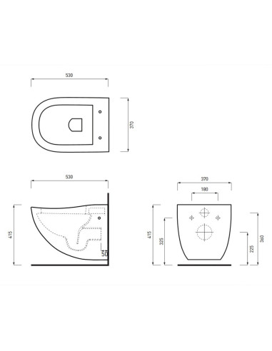 Fluid Cielo Sanitari sospesi FLVS + FLBS | Quaranta Ceramiche