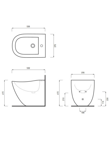 Fluid Cielo Sanitari filo muro FLVA + FLBI | Quaranta Ceramiche
