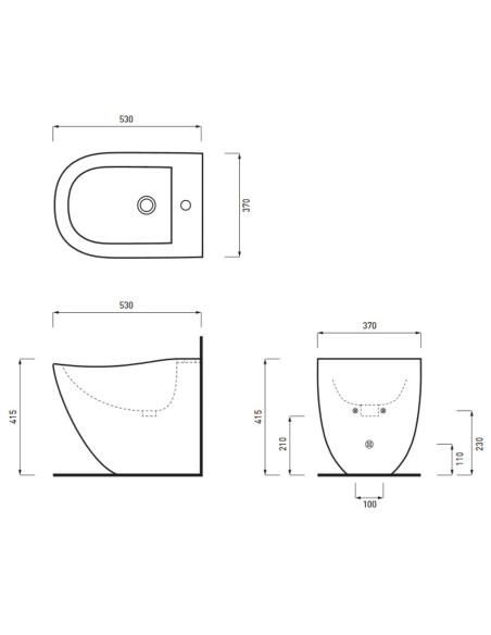 Fluid Cielo Sanitari filo muro FLVA + FLBI | Quaranta Ceramiche
