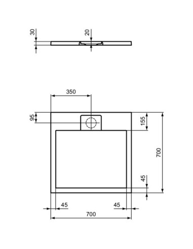 Ideal Standard Ultra Flat S I Life Piatto doccia dimensione a scelta