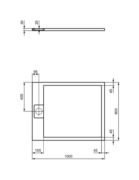 Ideal Standard Ultra Flat S I Life Piatto doccia dimensione a scelta