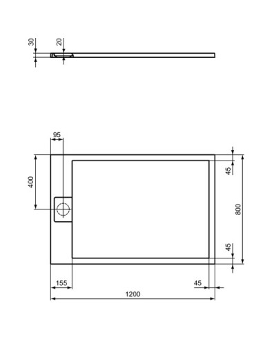 Ideal Standard Ultra Flat S I Life Piatto doccia dimensione a scelta