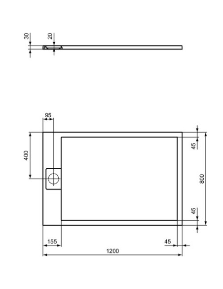 Ideal Standard Ultra Flat S I Life Piatto doccia dimensione a scelta