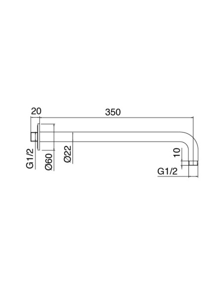 Zazzeri Z316 braccio doccia con soffione anticalcare ispezionabile