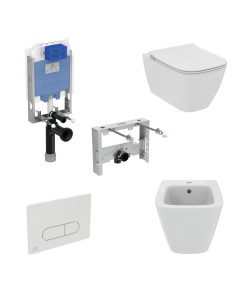 Ideal Standard Sanitari Sospesi i.Life B, Modulo Prosys e Placca Oleas