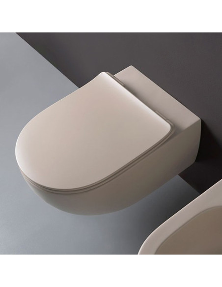 Flaminia App ARGILLA vaso sospeso Goclean e coprivaso rallentato slim