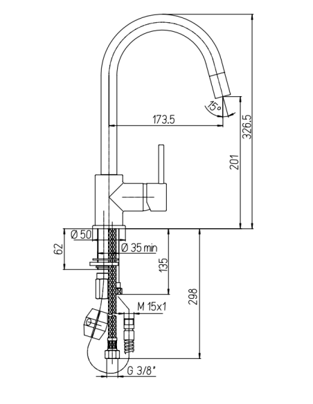 Paini - Cox - Miscelatore lavello con doccetta estraibile - 78CR591