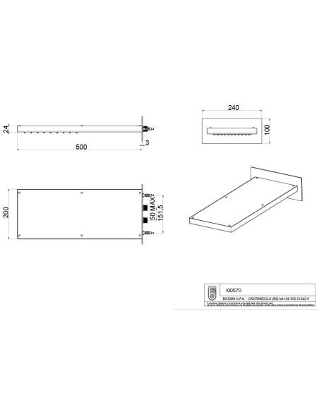Bossini soffione doccia e duplex I00570 C13001 Quaranta ceramiche