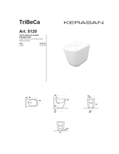 Kerasan Tribeca - sanitari senza brida -5118 | Quaranta Ceramiche