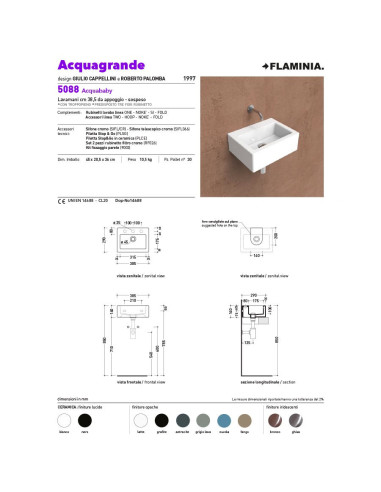Flaminia 5088 - Lavabo Acquababy - Quaranta Ceramiche