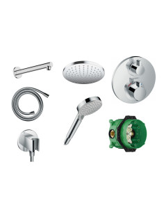 Hansgrohe Ecostat S Kit Miscelatore, Soffione, braccio, doccino