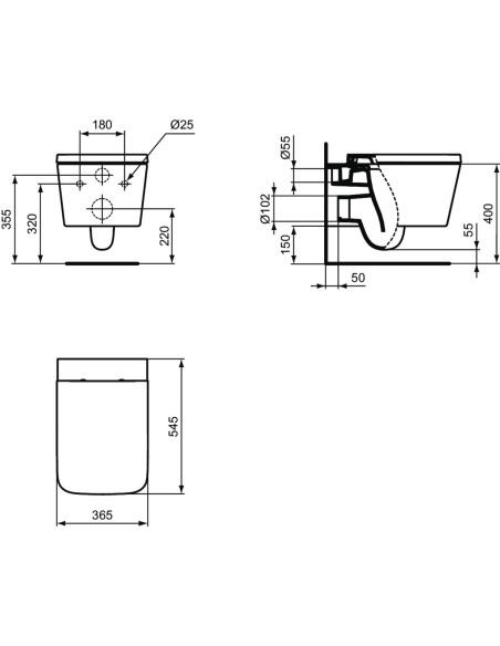 Ideal Standard Blend Cube vaso AquaBlade sospeso e coprivaso T368601