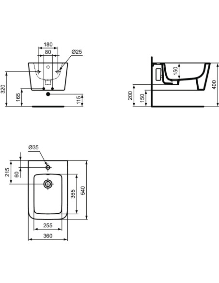 Ideal Standard Blend Cube bidet sospeso T368701