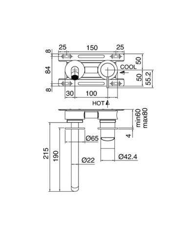 Zazzeri Z316 Miscelatore lavabo a incasso 3300B113A00+3300A113AAL