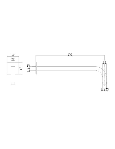 Soffione 30x30 cm, braccio doccia e doccetta | Quaranta Ceramiche