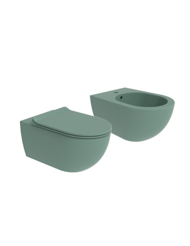 Flaminia App Menta Vaso Gosilent bidet e coprivaso rallentato slim