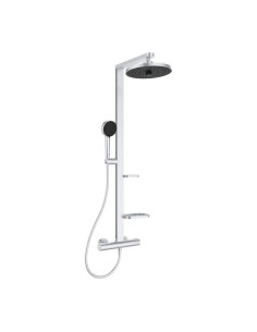 Ideal Standard ALU+ colonna doccia termostatica, 2 mensole, doccetta a mano e soffione