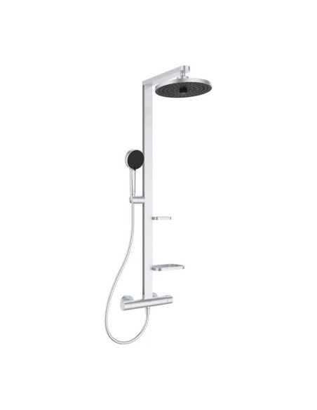 Ideal Standard ALU+ colonna doccia termostatica, 2 mensole, doccetta a mano e soffione