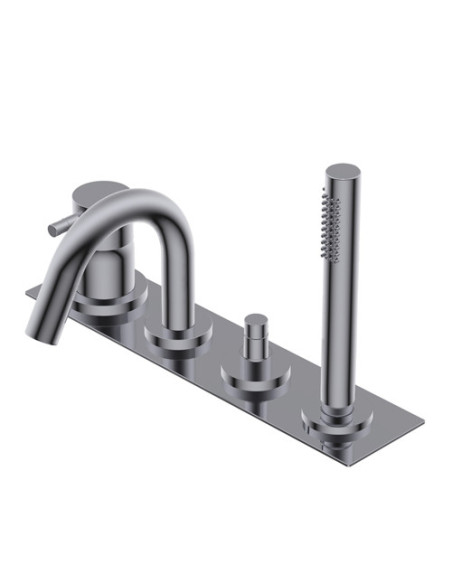 Ritmonio Diametro35 Gruppo bordo vasca con bocca di erogazione e doccetta