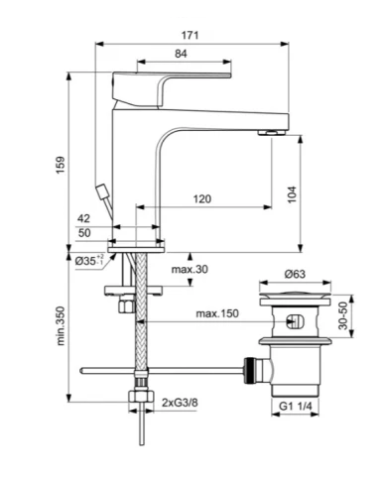 Ideal Standard Cerafine D Miscelatore monocomando lavabo BC686AA