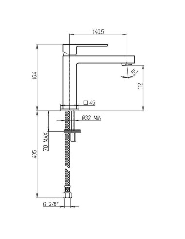 Paini Dax R Miscelatore lavabo con bocca lunga
