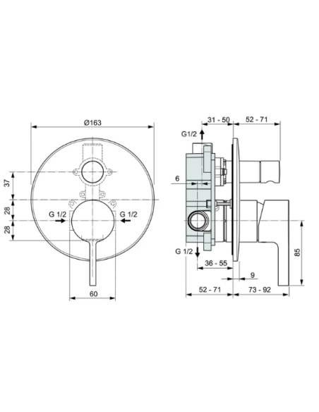Ideal Standard JOY miscelatore monocomando incasso per doccia A7386AA