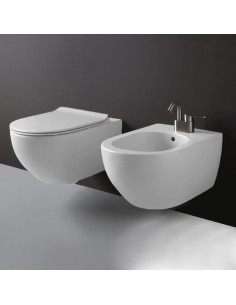 Flaminia App bianco opaco (LATTE) vaso GoSilent bidet e coprivaso rallentato slim