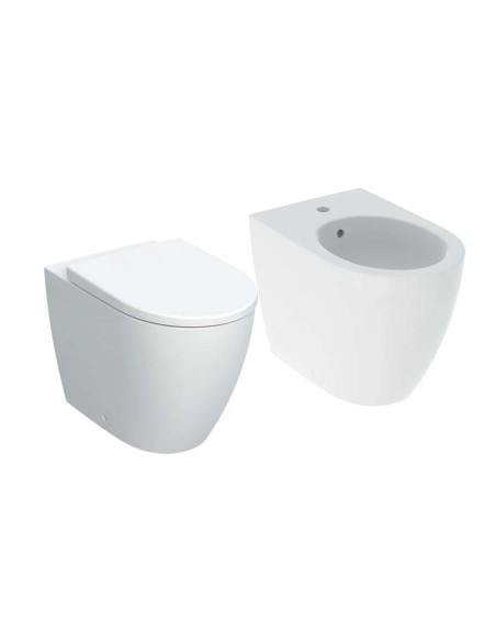Sanitari Filo muro Geberit Icon vaso Rimfree bidet e coprivaso rallentato