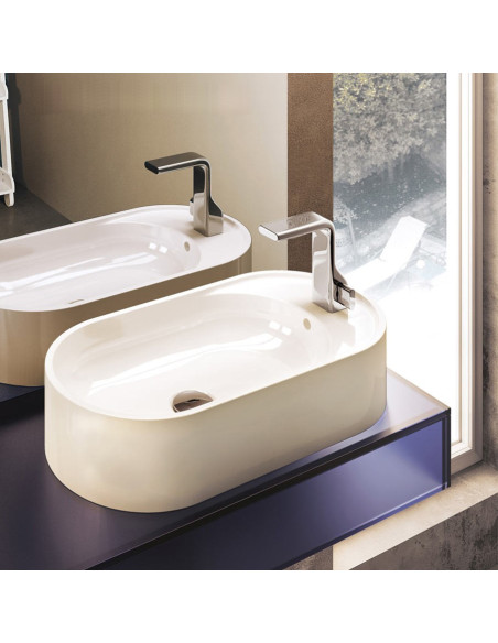 Flaminia Pass lavabo ovale da appoggio cm 60