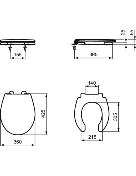 Ideal Standard Maia Sedile per vaso disabili