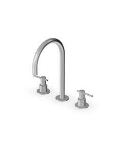 Zucchetti Helm Batteria lavabo a tre fori brushed stainless steel