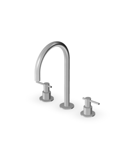 Zucchetti Helm Batteria lavabo a tre fori brushed stainless steel