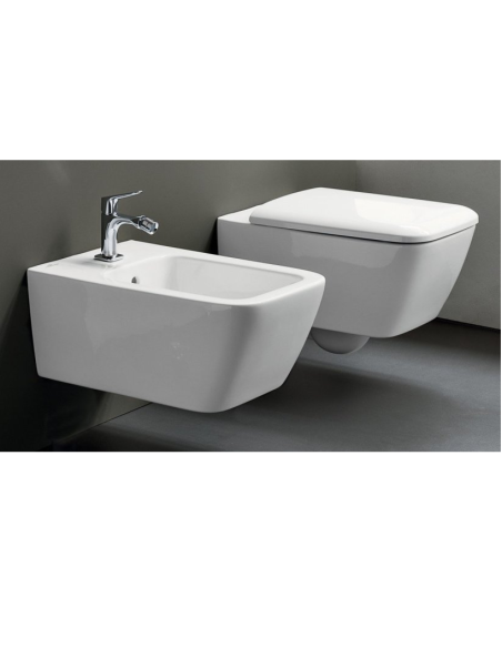 Geberit Icon Square Sanitari sospesi vaso rimfree, bidet e coprivaso soft close
