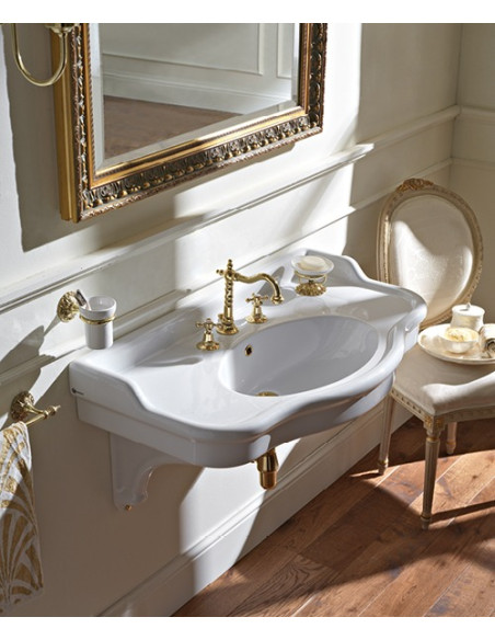 Sbordoni Palladio Consolle monoforo con alzatina e bordo paraschizzi