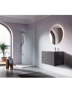 Mobile Bagno sospeso Sky da 80 cm composto da due cassetti grigio