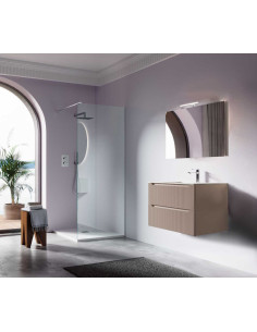 Mobile Bagno sospeso Sky da 80 cm composto da due cassetti tortora