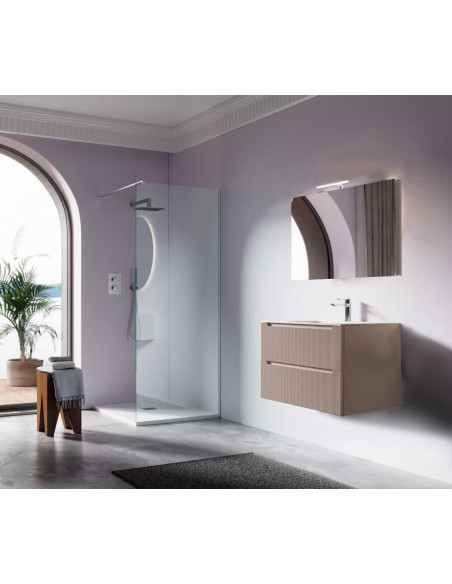 Mobile Bagno sospeso Sky da 70 cm composto da due cassetti tortora