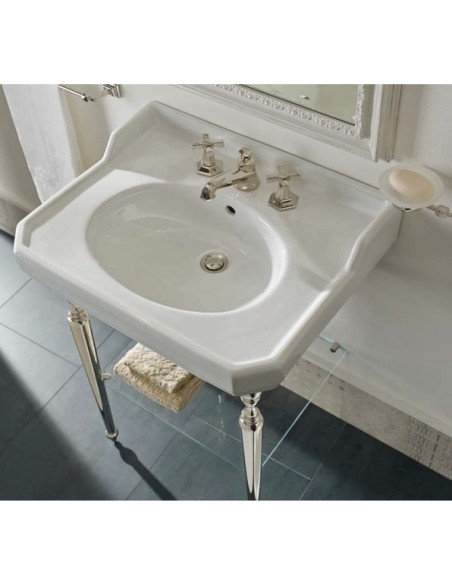 Sbordoni Romana Lavabo consolle stile classico in ceramica bianca