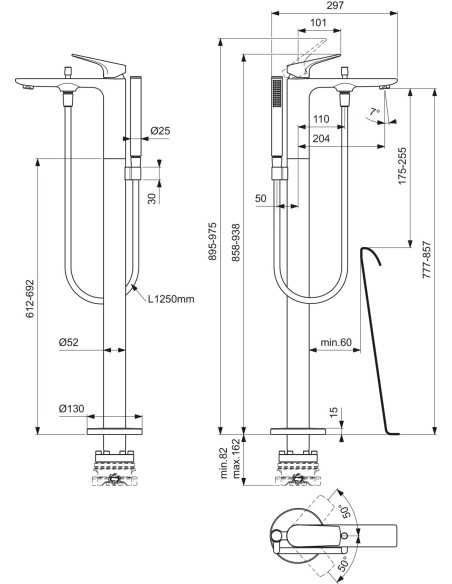 Ideal Standard La Dolce Vita Miscelatore freestanding per vasca