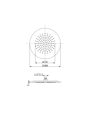 Aquaelite Soffione doccia a pioggia da 30 cm con braccio doccia