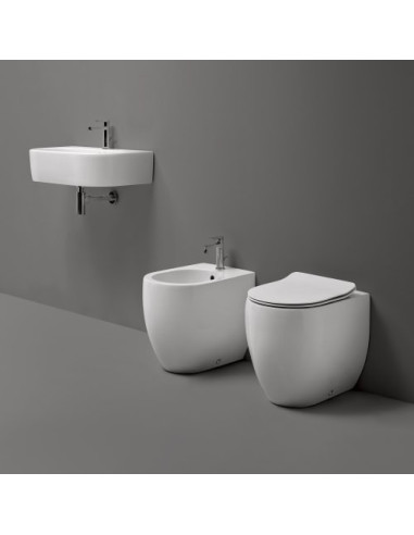 Sanitari filo muro Kerasan Flo 53 vaso Norim bidet coprivaso slim