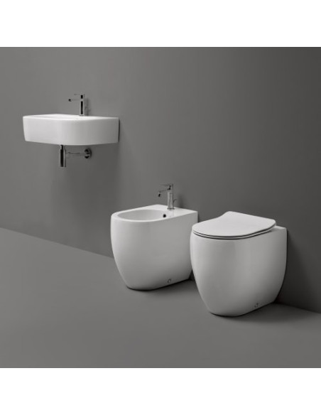 Sanitari filo muro Kerasan Flo 53 vaso Norim bidet coprivaso slim