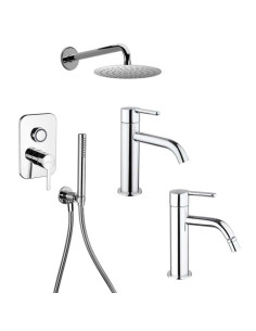Paini Trenta Kit Rubinetteria Doccia, Lavabo e Bidet Cromo