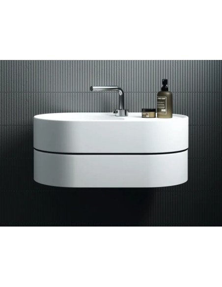 Galassia T65 Lavabo Ovale Bianco Matt Sospeso con Cassetto