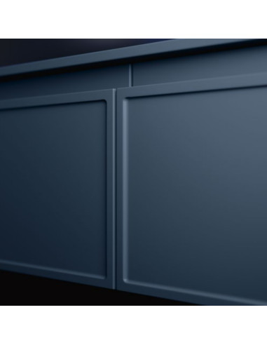 Arbi mobile bagno Decor10 Laccato blu Lapponia opaco Anta decoro effetto cornice