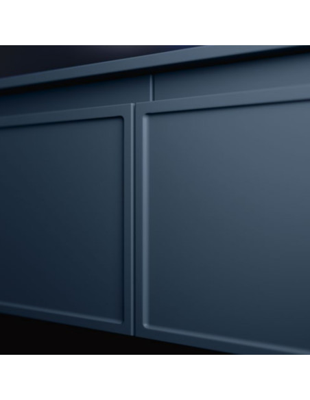 Arbi mobile bagno Decor10 Laccato blu Lapponia opaco Anta decoro effetto cornice