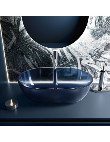 Arbi mobile bagno Decor10 Laccato blu Lapponia opaco Lavabo Flow